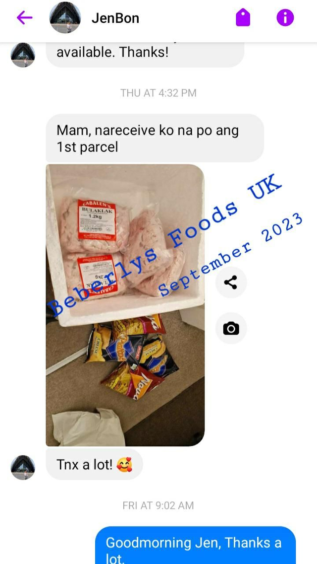 From Customer Mrs Jen Bonjoc ( Edinburgh- September 2023)