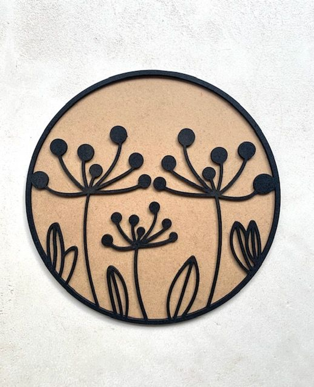 Décoration murale fleurs découpée au laser MDF 3 mm