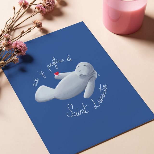 "Moi je préfère la Saint Lamantin" Carte postale