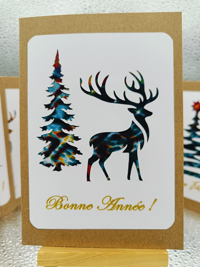Carte de vœux grand cerf étoilé 