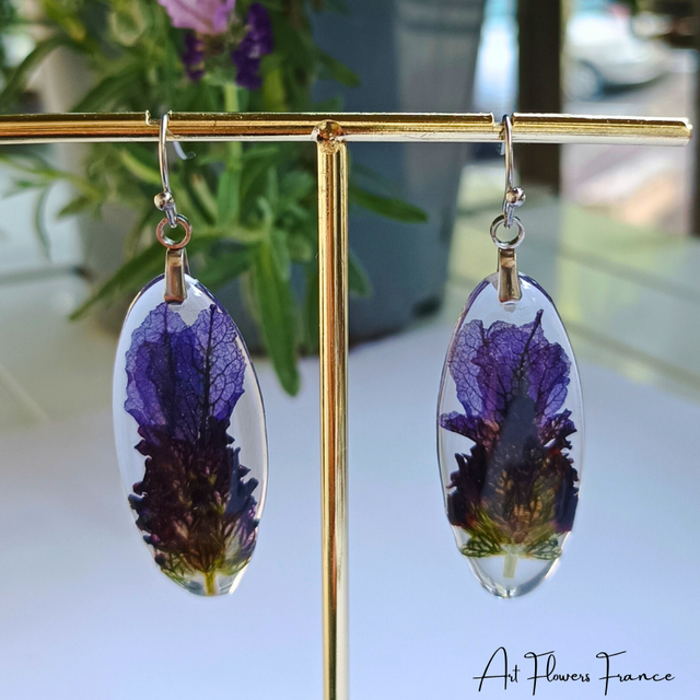  Boucles d'oreilles Lavande papillon