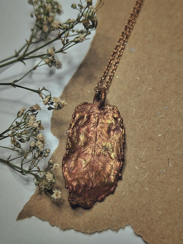 Copper Mint Leaf Pendant