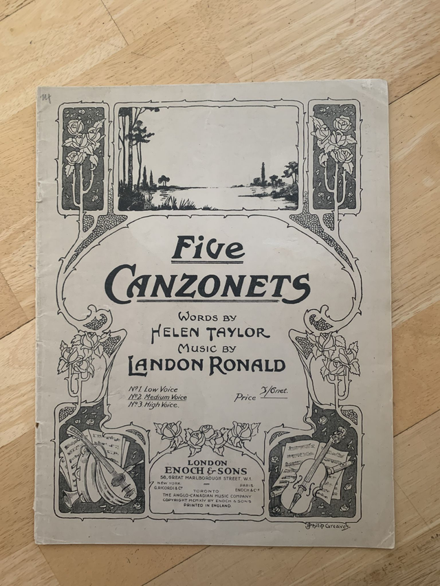 Five Canzonets Words Helen Taylor Music Landon Ronald Medium Voice