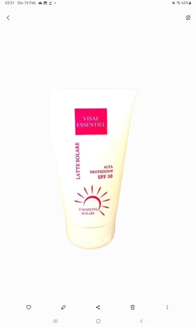 Latte Solare Protezione SPF 30