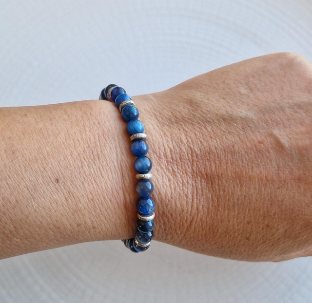 Bracelet KYANITE + argent 6mm