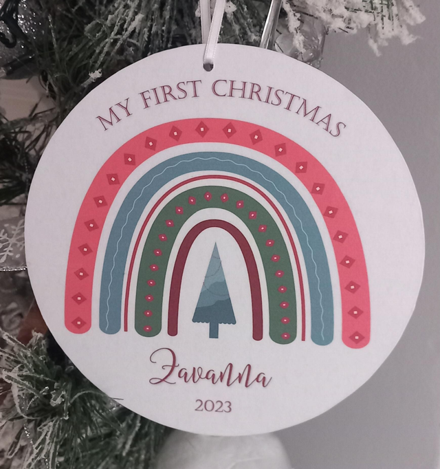 My first Christmas tree decoration, Personalised babies first Christmas bauble 