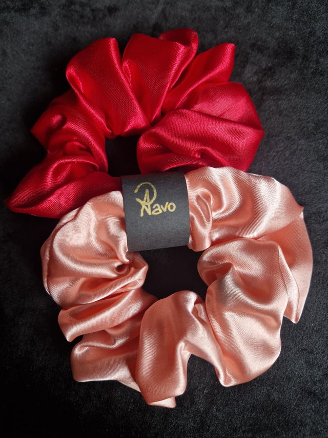 Carmine&Pink Scrunchies Set 