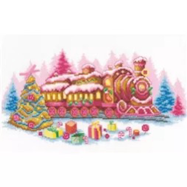 Vervaco Gingerbread Locomotive Counted Cross Stitch Kit