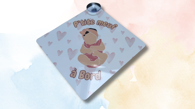 Plaque avertissement voiture bébé à bord