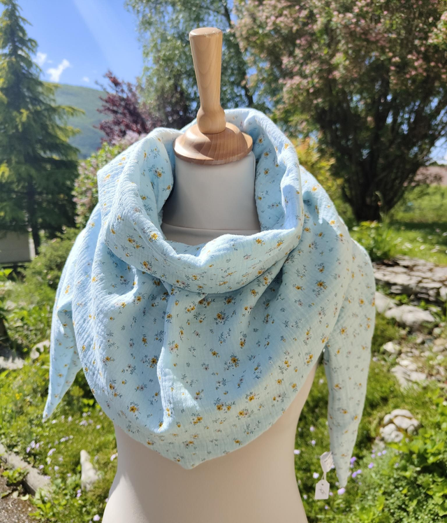 Chèche légère bleu pastel 