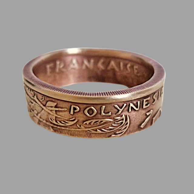 French Polynesia 100 Francs 2003 Coin Ring     