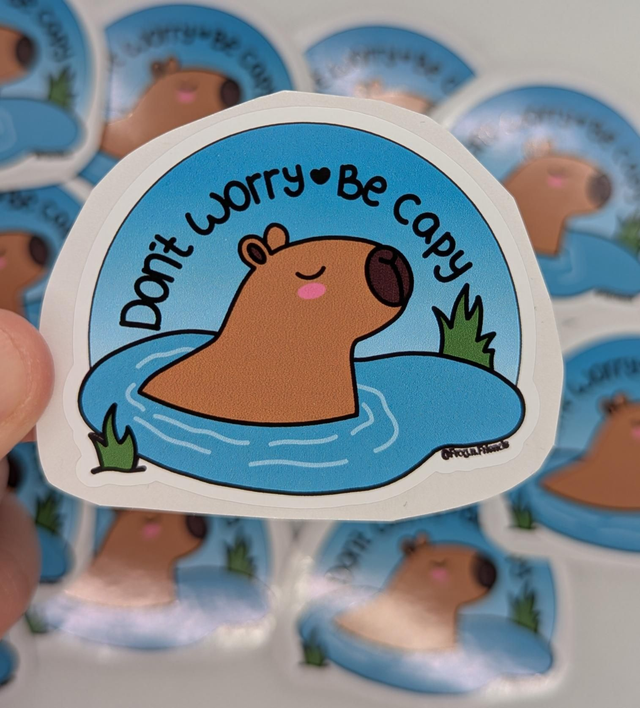 Don't worry be capy sticker 