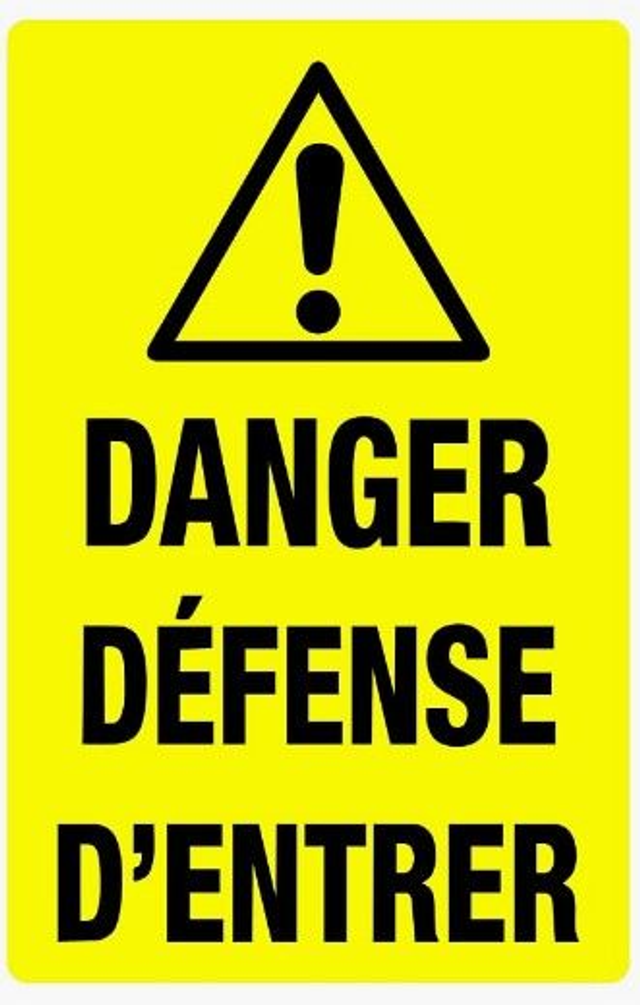 Autocollant Danger défense d&#039;entrer 20x15cm
