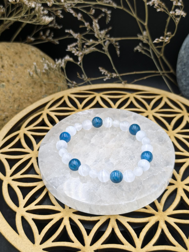 BP.007 Bracelet sélénite et apatite 