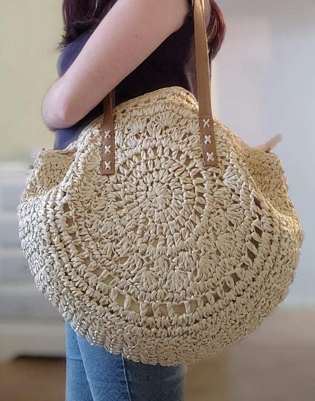 Sac rond en paille 