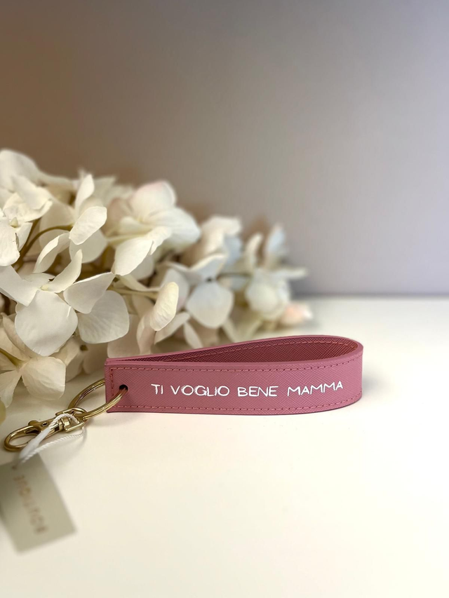 Portachiavi con cinturino da polso "Ti voglio bene mamma"