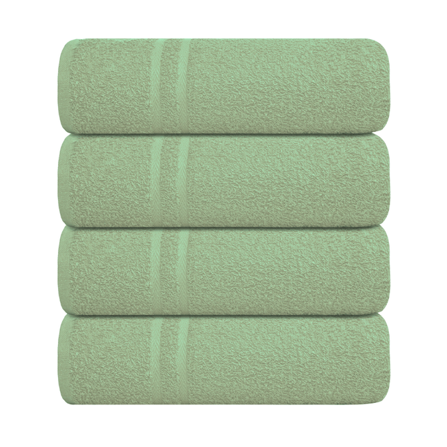 Luxury Soft Cotton Chevron Bath Sheet Olive Green Measuring 80cm x 140cm