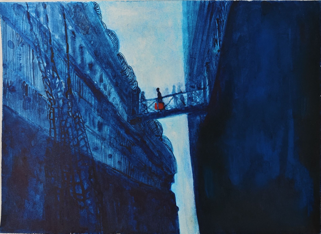 Titre de l'oeuvre - L’embarquement   |  Artiste - Yu Hirai 