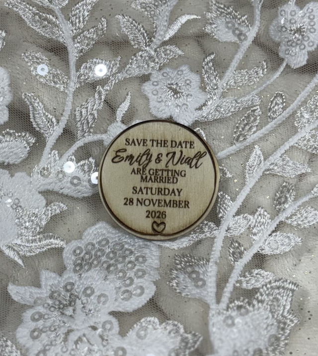 Save the Date | Wooden Magnets | Circle