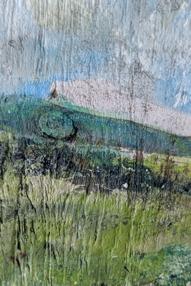 Landscape Painterly all sides - Tealight Holder Reclaimed Wood