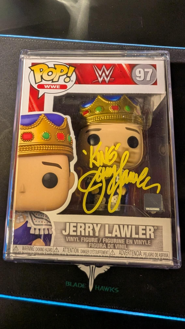 Funko Pop WWE Jerry The King Lawler 97 Signed with JSA COA 