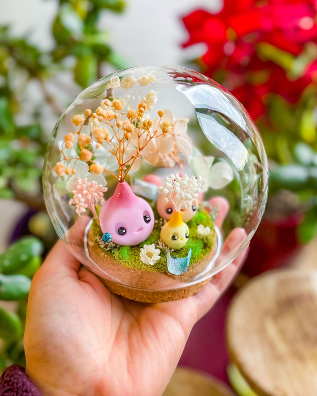 Bulle de p'tites pousses / Rose Printemps / Bulle en verre