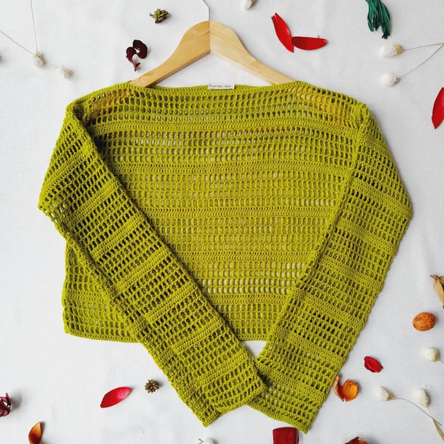 Crop-top Calypso - Fait main au crochet en 100% coton