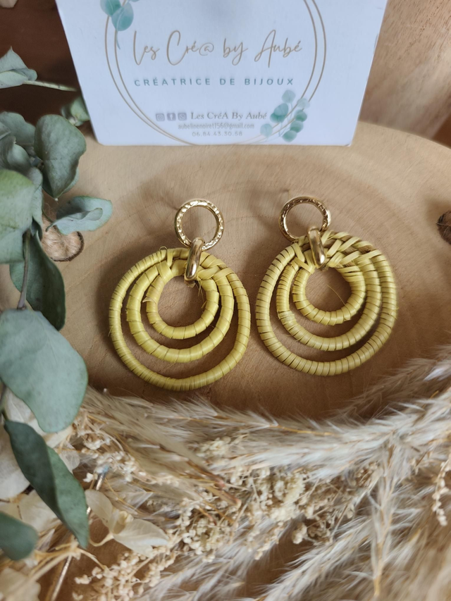 BO CREOLES PAILLE JAUNE 0000075