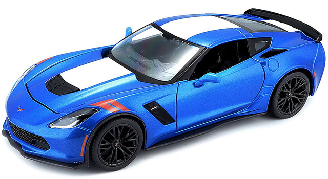 Corvette Grand Sport 2017 Blau/Weiss Maisto 1:24