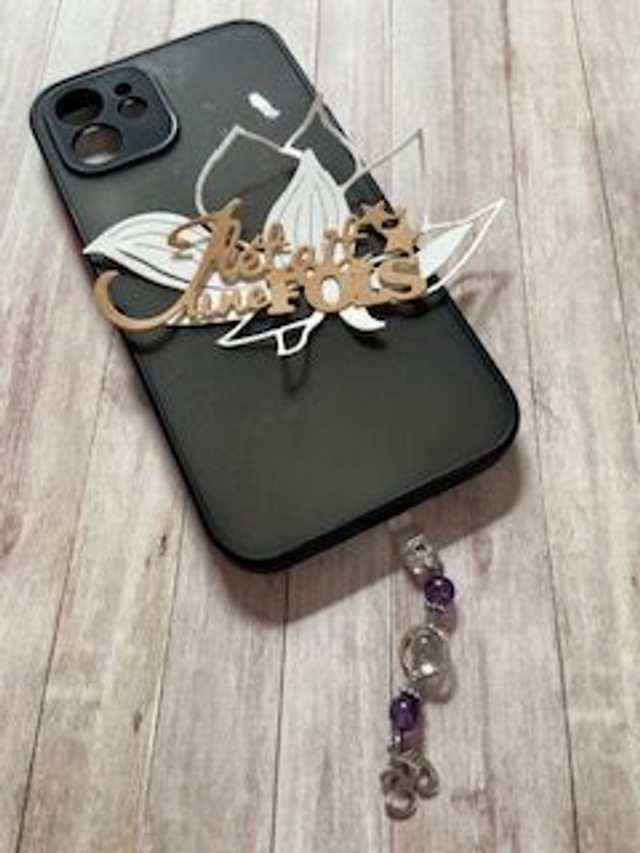 Bijoux de portable "OM" en Améthyste