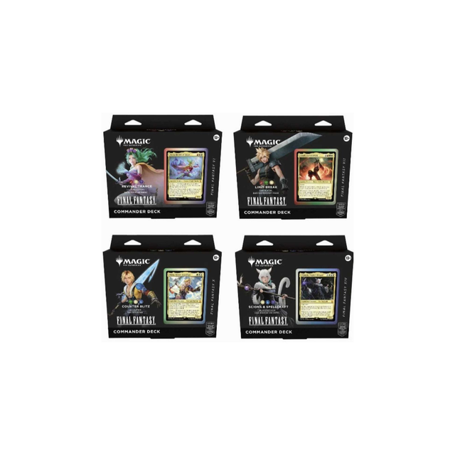 PREORDINE RISTAMPA LUGLIO Final Fantasy 4 Commander Decks English Display Set Complete - MTG
