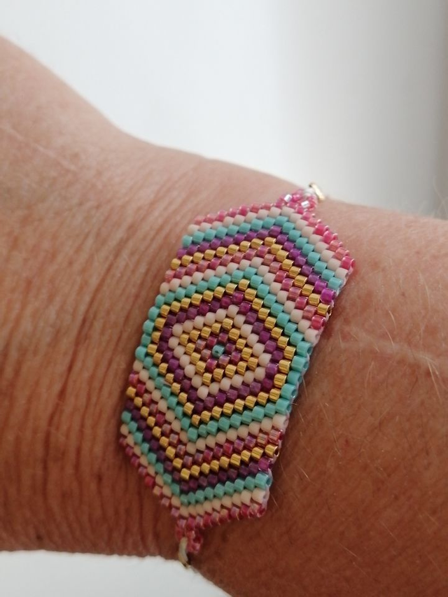 Bracelet réglable en perles Miyuki Delica