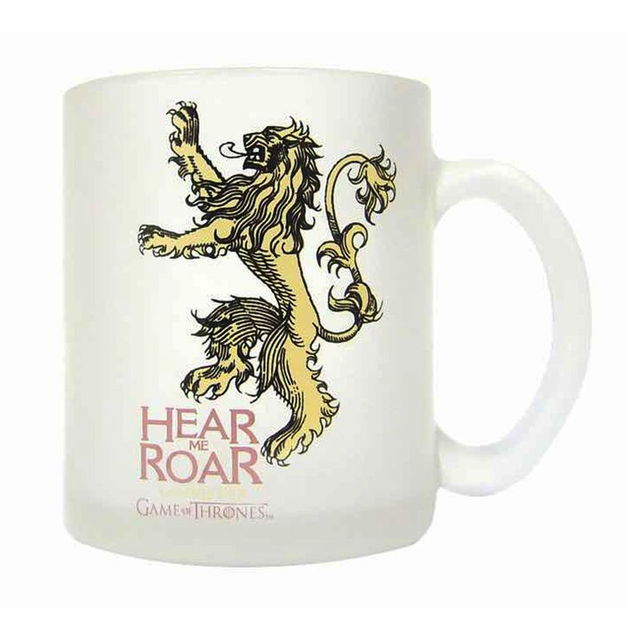 Taza vidrio translucida Lannister Juego de Tronos