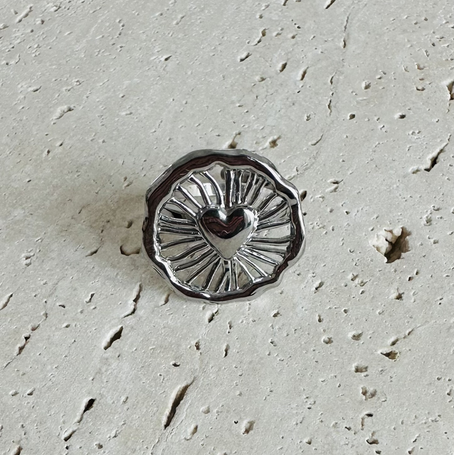 Ring hart zilver 