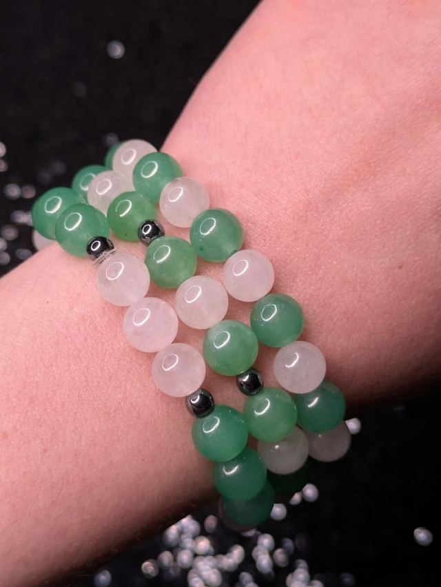 Bracelet composé quartz rose - aventurine 