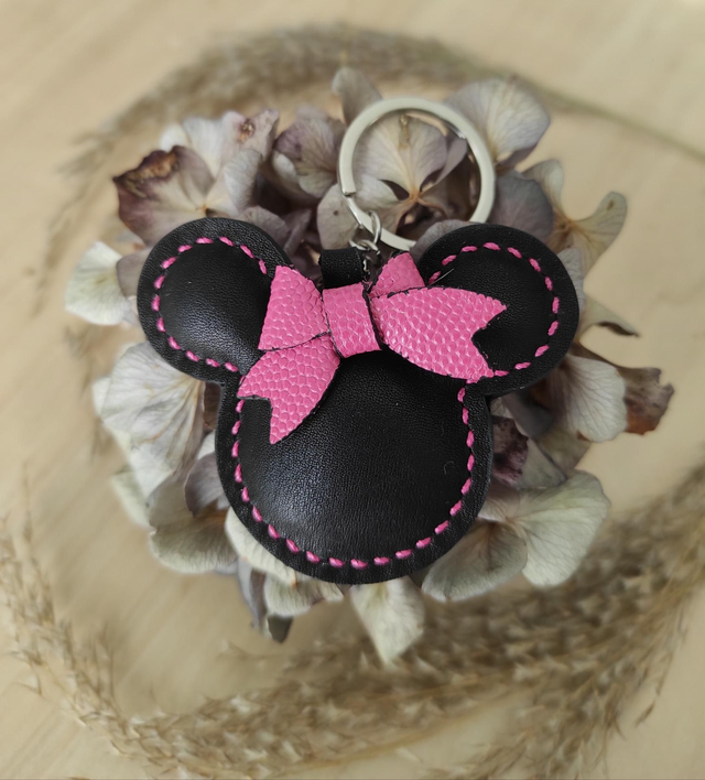 Porte clés Souris en cuir 