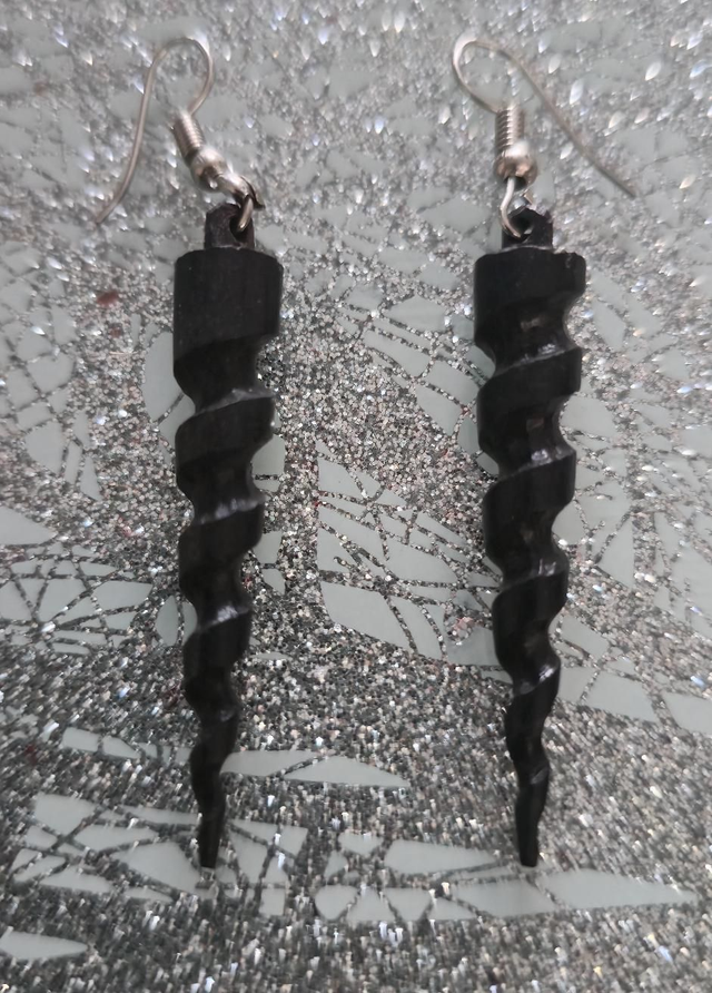Wooden Spiral Earrings