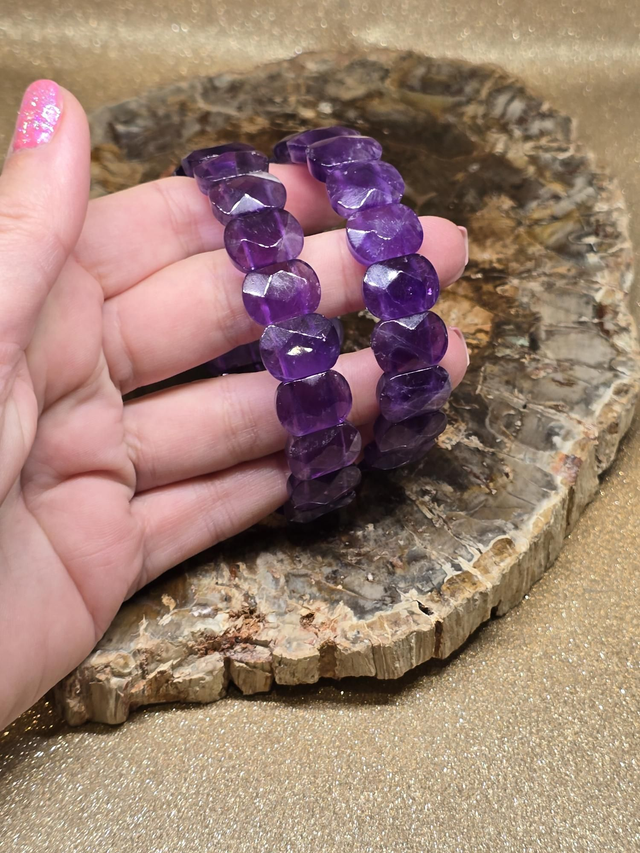 Bracelet Améthyste carré