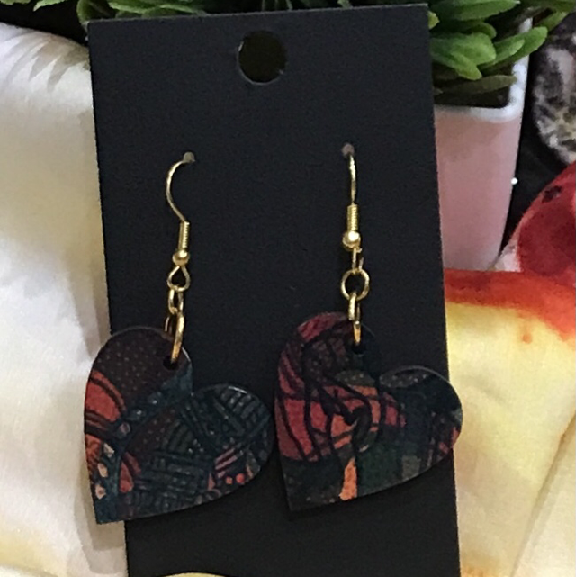 Wood Mixed Coloured Dangling Earrings- MSDE27