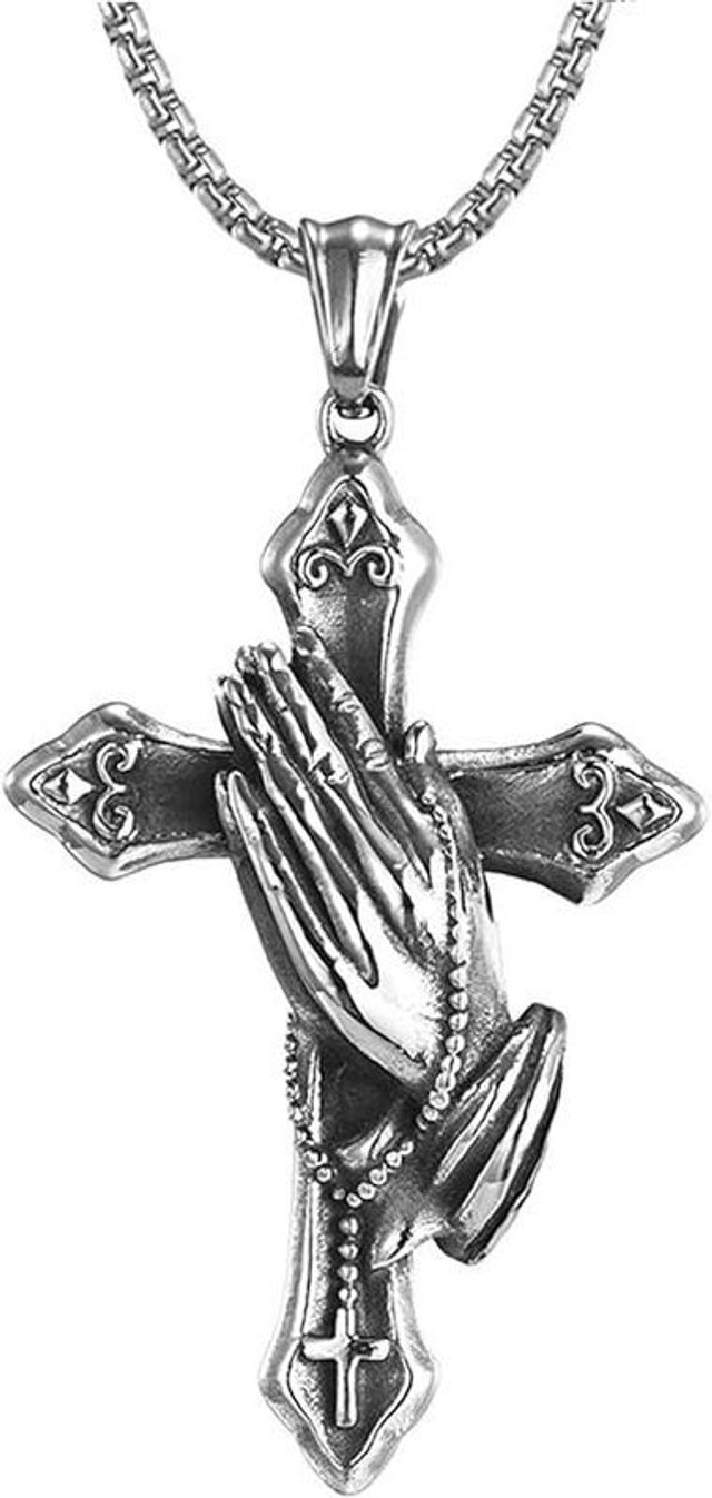 Colliers pendentifs mains de prière d&#039;été et croix d&#039;ange