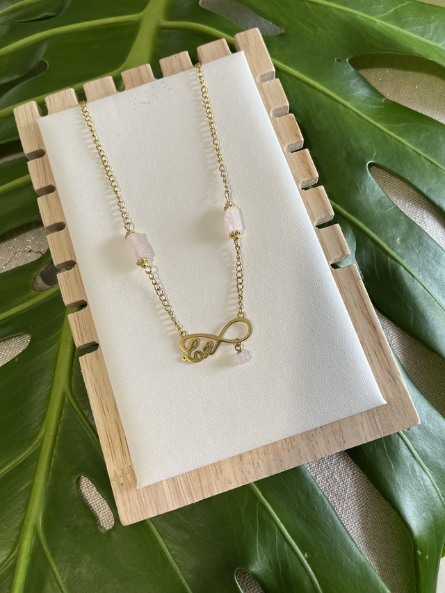 Collier Quartz Rose Infini Love