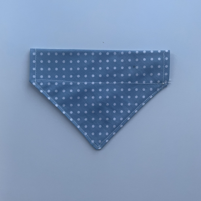 Dog bandanna blue and white dots small only 