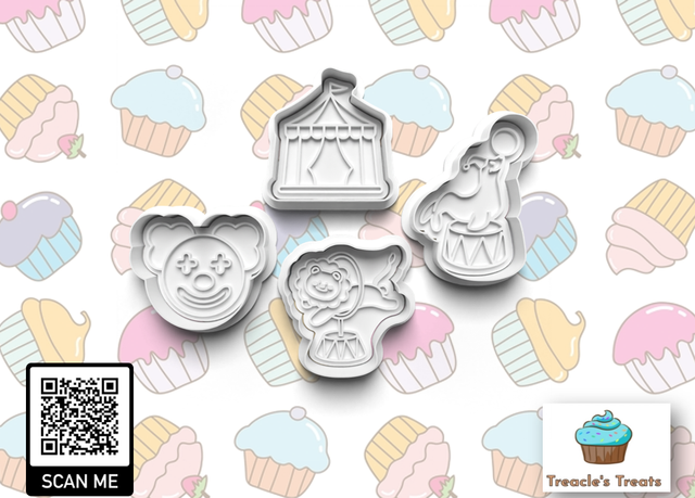 Circus Theme Fondant/cookie stamps with cutters