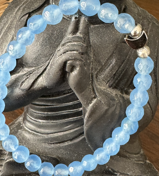 Armband Malaysia Jade Himmelblau mit Mond