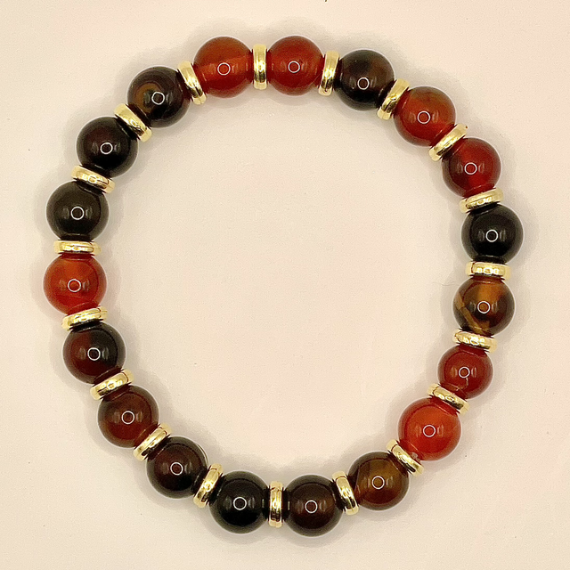 B141 - Bracelet perles agate rouge