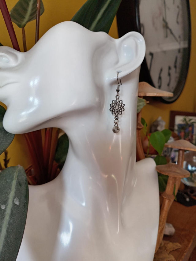 Crazy Lace Agate Crystal Sterling Silver Earrings