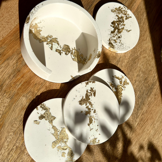 4 Sous-verre feuille d’or