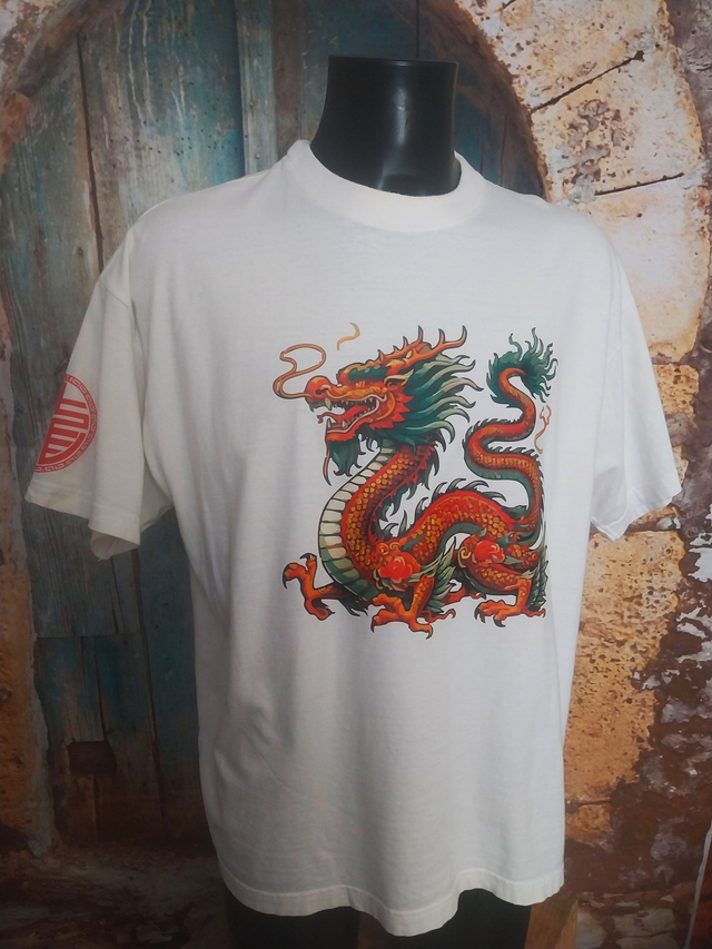 T-Shirt Blanc Homme 3XL DRAGON(BZ2)