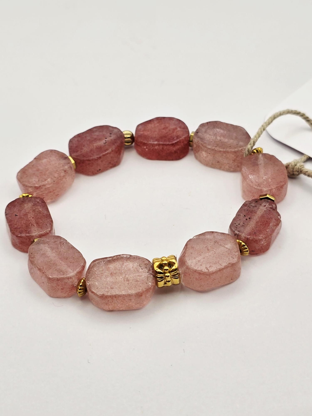 Bracelet Quartz fraise rectangle