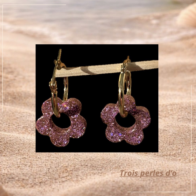 Boucles d’oreilles résine Lola 